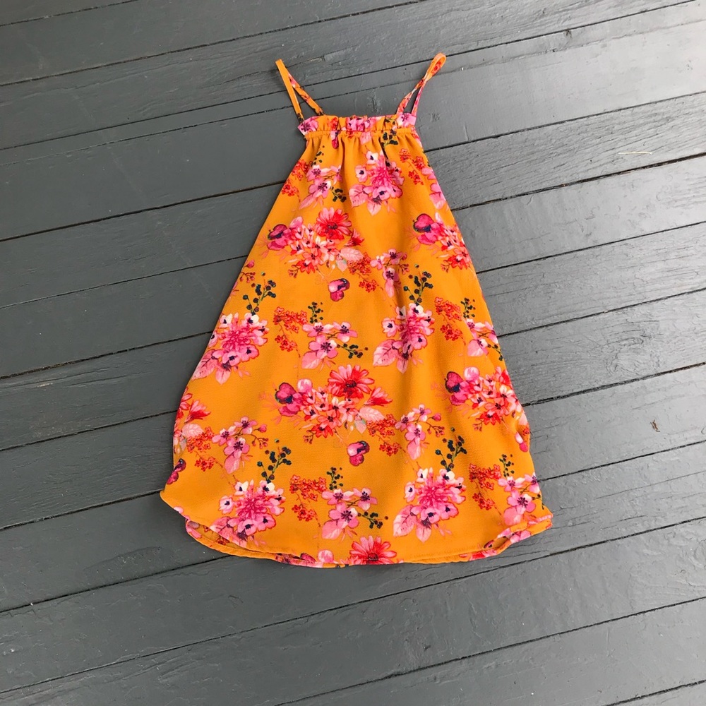 Orange Floral Tank Top {New}